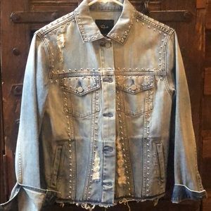 Rails studded and distressed denim jacket